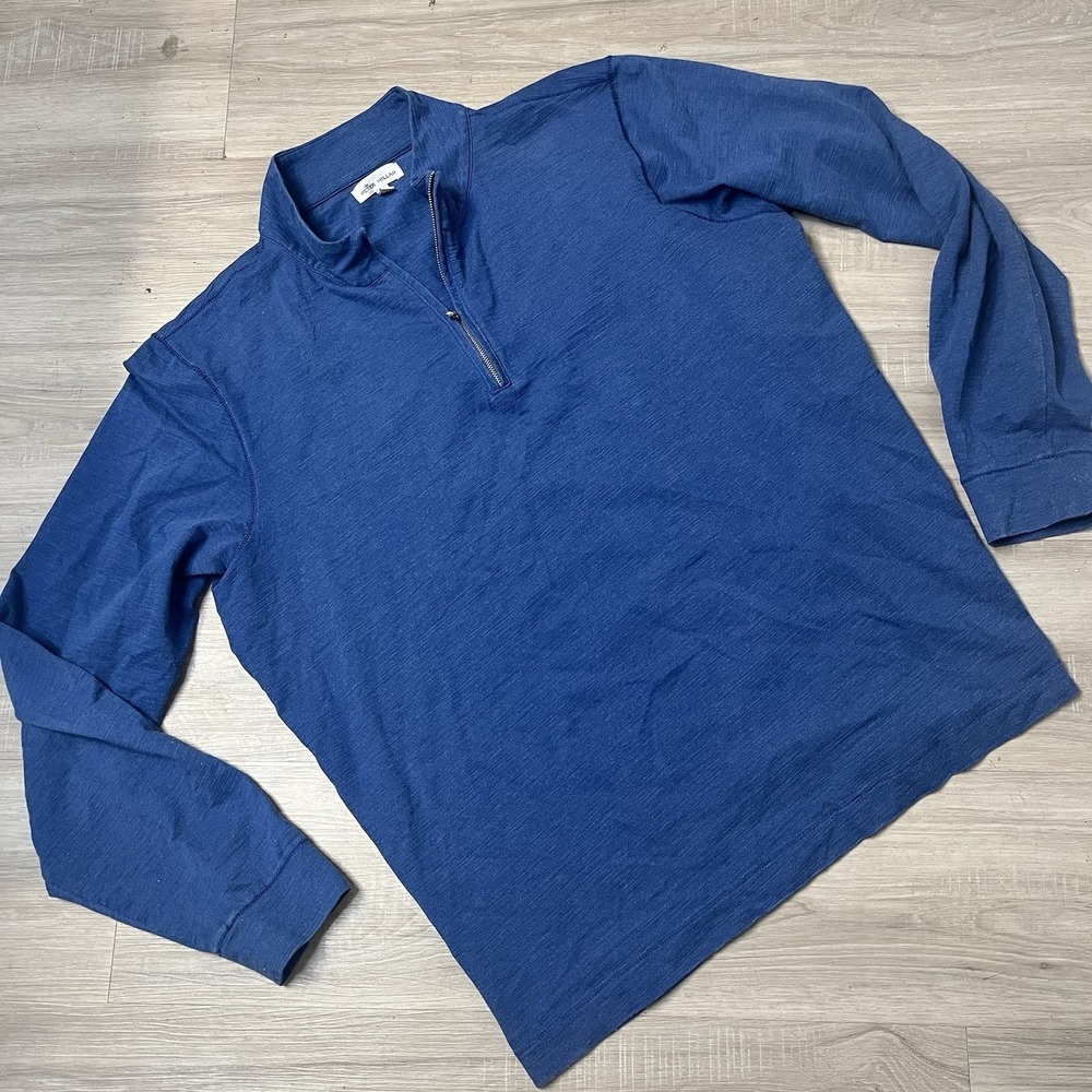 Peter Millar Crown Comfort Sweater Mens XL Blue Golf 1/4 Zip Pullover Preppy